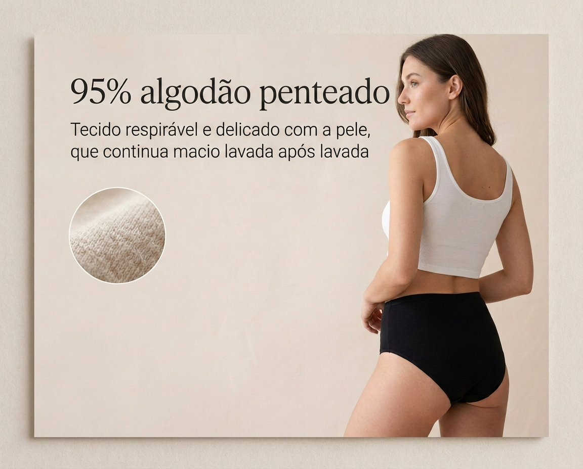 95% algodão penteado